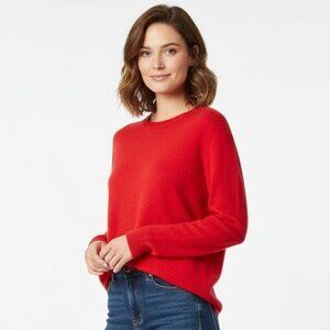 Peck & Peck Red 100% Cashmere Crewneck Long Sleeve Sweater Sz Large